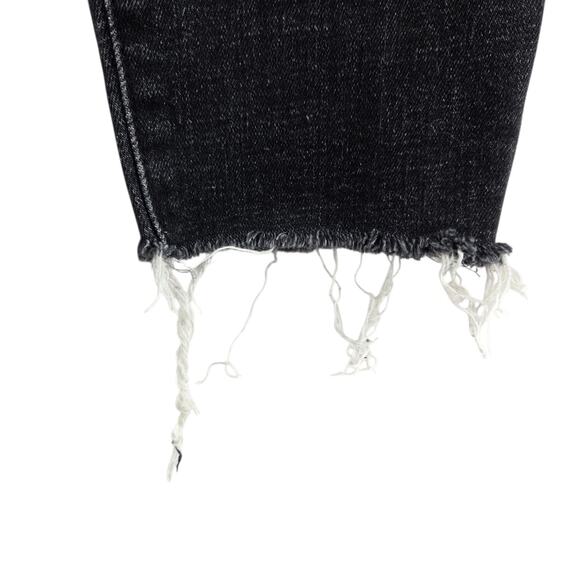 Mother Jeans Womens 28 The Looker Ankle Fray Stargazing Black Charcoal Gray Crop - Picture 6 of 13